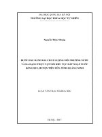 (LUẬN văn THẠC sĩ) bước đầu đánh giá chất lượng môi trường nước và đa dạng thực vật nổi khu vực 
