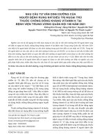 Nhu cầu tư vấn dinh dưỡng của người bệnh rung nhĩ điều trị ngoại trú thuốc chống đông kháng vitamin K tại Bệnh viện Trung ương Quân đội 108 năm 2021