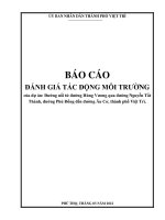 BÁO CÁO Đánh giá tác động môi trường của dự án: Đường nối từ đường Hùng Vương qua đường Nguyễn Tất Thành, đường Phù Đổng đến đường Âu Cơ, thành phố Việt Trì.