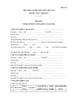 Mẫu Bản khai hưởng chế độ ưu đãi khi người có công từ trần (Mẫu TT1)
