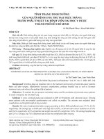 Tình trạng dinh dưỡng của người bệnh ung thư đại trực tràng trước phẫu thuật tại Bệnh viện đại học Y Dược thành phố Hồ Chí Minh