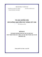 TÀI LIỆU HƯỚNG DẪN BỒI DƯỠNG GIÁO VIÊN PHỔ THÔNG CỐT CÁN MÔ ĐUN 2: SỬ DỤNG PP DẠY HỌC VÀ GIÁO DỤC PHÁT TRIỂN PHẨM CHẤT, NĂNG LỰC HỌC SINH THCS MÔN NGỮ VĂN