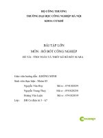 BÀI tập lớn môn  rô bốt CÔNG NGHIỆP đề tài  TÌNH TOÁN và THIẾT kế rô bốt SCARA 