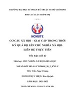 CƠ CẤU XÃ HỘI - GIAI CẤP TRONG THỜI KỲ QUÁ ĐỘ LÊN CHỦ NGHĨA XÃ HỘI LIÊN HỆ THỰC TIỄN