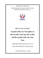 TIỂU LUẬN CUỐI KỲ Sự phát triển Chủ nghĩa xã hội sau Lenin qua đời liên hệ đến phát triển Việt Nam