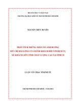 (LUẬN văn THẠC sĩ) phân tích những nhân tố ảnh hưởng mức độ hài lòng của khách hàng đối với dịch vụ xe khách liên tỉnh chất lượng cao tại TPHCM , luận văn thạc sĩ 