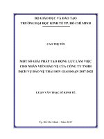 (LUẬN văn THẠC sĩ) một số  giải pháp tạo động lực làm việc cho  nhân viên  bảo vệ  của công ty TNHH dịch vụ  bảo vệ  thái sơn  giai đoạn 2017 2022 