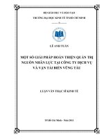 (LUẬN văn THẠC sĩ) một số giải pháp hoàn thiện quản trị nguồn nhân lực tại công ty dịch vụ vận tải biển vũng tàu , luận văn thạc sĩ 