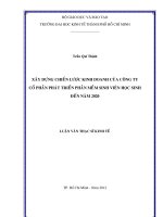 (LUẬN văn THẠC sĩ) xây dựng chiến lược kinh doanh của công ty cổ phần phát triển phần mềm sinh viên học sinh đến năm 2020 , luận văn thạc sĩ 