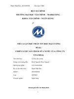 TIỂU LUẬN học PHẦN TIN học đại CƯƠNG đề tài CHIẾN lược sản PHẨM sữa nước của CÔNG TY VINAMILK 