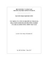 (LUẬN văn THẠC sĩ) tác động của vốn xã hội  đến sự  tham gia vào hoạt động kinh doanh phi nông nghiệp của các hộ  gia đình nông thôn việt nam 