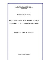 (LUẬN văn THẠC sĩ) phát triển văn hóa doanh nghiệp tại công ty tư vấn điện miền nam , luận văn thạc sĩ 