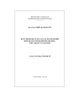 (LUẬN văn THẠC sĩ) quản trị rủi ro tỷ giá tại các doanh nghiệp trên địa bàn thành phố hồ chí minh   thực trạng và giải pháp , luận văn thạc sĩ 