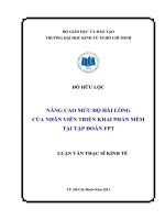 (LUẬN văn THẠC sĩ) nâng cao mức độ hài lòng của nhân viên triển khai phần mềm tại tập đoàn FPT , luận văn thạc sĩ 