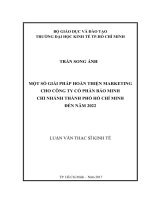 (LUẬN văn THẠC sĩ) một số giải pháp hoàn thiện marketing cho  công ty cổ phần bảo minh chi nhánh thành phố hồ chí minh đến năm 2022 