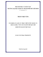 (LUẬN văn THẠC sĩ) tác động của đầu tư trực tiếp nước ngoài và chất lượng vốn con người đến quy mô kinh tế ngầm ở việt nam 