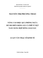 (LUẬN văn THẠC sĩ) nâng cao hiệu quả phòng ngừa rủi ro biến động giá cà phê ở việt nam bằng hợp đồng giao sau , luận văn thạc sĩ 