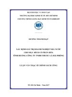 (LUẬN văn THẠC sĩ) xác định giá trị doanh nghiệp nhà nước cho mục đích cổ phần hóa tình huống công ty trách nhiệm hữu hạn thuốc lá hải phòng 