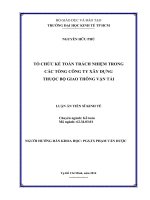 (LUẬN văn THẠC sĩ) tổ chức kế toán trách nhiệm trong các tổng công ty xây dựng thuộc bộ giao thông vận tải , luận án tiến sĩ 