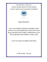 (LUẬN văn THẠC sĩ) nguy cơ cổ đông lợi dụng sự buông lỏng giám sát của ban kiểm soát thao túng ngân hàng TMCP, tình huống ngân hàng TMCP á châu (ACB) 