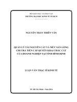 (LUẬN văn THẠC sĩ) quản lý tài nguyên cát và mức sẵn lòng chi trả tiền cấp quyền khai thác cát của doanh nghiệp tại tỉnh bình định 