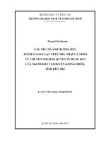 (LUẬN văn THẠC sĩ) các yếu tố ảnh hưởng đến hành vi gian lận thuế thu nhập cá nhân từ chuyển nhượng quyền sử dụng đất của người dân tại huyện giồng trôm tỉnh bến tre 