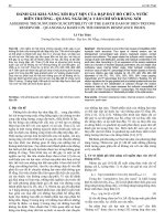 Đánh giá khả năng xói hạt mịn của đập đất hồ chứa nước Diên Trường - Quảng Ngãi dựa vào chỉ số kháng xói