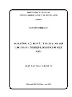 (LUẬN văn THẠC sĩ) đo lường rủi ro và tỷ suất sinh lợi các doanh nghiệp logistics ở việt nam , luận văn thạc sĩ 