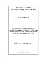 (LUẬN văn THẠC sĩ) giải pháp hoàn thiện hoạt động marketing mix đối với dịch vụ phân phối hóa chất ngành sơn tại công ty TNHH texchem materials việt nam 