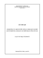 (LUẬN văn THẠC sĩ) ảnh hưởng của một số tiêu chí lựa chọn quần áo đến quyết định mua sắm quần áo thời trang công sở nam , luận văn thạc sĩ 