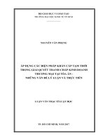 (LUẬN văn THẠC sĩ) áp dụng các biện pháp khẩn cấp tạm thời trong giải quyết tranh chấp kinh doanh thương mại tại tòa án   những vấn đề lý luận và thực tiễn 