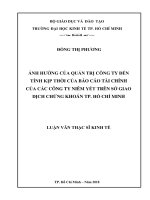 (LUẬN văn THẠC sĩ) ảnh hưởng của quản trị công ty dến tính kịp thời của báo cáo tài chính của các công ty niêm yết trên sở giao dịch chứng khoán tp  hồ chí minh 