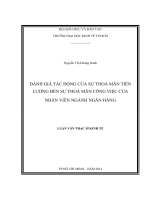 (LUẬN văn THẠC sĩ) đánh giá tác động của sự thỏa mãn tiền lương đến sự thỏa mãn công việc của nhân viên ngành ngân hàng , luận văn thạc sĩ 