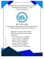 TIỂU LUẬN CHUYỂN đổi DOANH NGHIỆP tư NHÂN THÀNH CÔNG TY TRÁCH NHIỆM hữu hạn một THÀNH VIÊN 