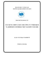 (LUẬN văn THẠC sĩ) xây dựng chiến lược cho công ty TNHH dịch vụ johnson controls việt nam đến năm 2020 