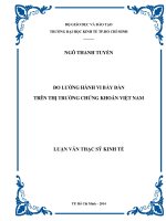 (LUẬN văn THẠC sĩ) đo lường hành vi bầy đàn trên thị trường chứng khoán việt nam , luận văn thạc sĩ 