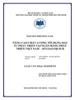 (LUẬN văn THẠC sĩ) nâng cao chất lượng tín dụng đầu tư phát triển tại ngân hàng phát triển việt nam   sở giao dịch II 