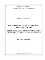(LUẬN văn THẠC sĩ) đầu tư trực tiếp nước ngoài FDI và chất lượng thể chế bằng chứng thực nghiệm tại các nước thuộc khu vực châu á thái bình dương 