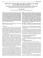 Phân lập và tuyển chọn các chủng vi sinh vật có lợi để xử lý nước thải sản xuất cồn