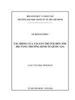 (LUẬN văn THẠC sĩ) tác động của tài sản trí tuệ đến tốc độ tăng trưởng kinh tế quốc gia 