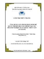 (LUẬN văn THẠC sĩ) ứng dụng sản phẩm phái sinh để quản trị rủi ro tài chính tại các doanh nghiệp xuất khẩu thủy sản an giang , luận văn thạc sĩ 