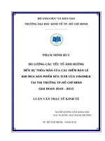 (LUẬN văn THẠC sĩ) đo lường các yếu tố ảnh hưởng đến sự thỏa mãn của các điểm bán lẻ khi mua sản phẩm sữa tươi của vinamilk tại thị trường TP  hồ chí minh , luận văn thạc sĩ kinh tế 
