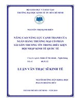 (LUẬN văn THẠC sĩ) nâng cao năng lực cạnh tranh của ngân hàng thương mại cổ phần sài gòn thương tín trong điều kiện hội nhập kinh tế quốc tế , luận văn thạc sĩ 