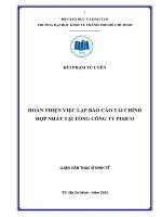(LUẬN văn THẠC sĩ) hoàn thiện việc lập báo cáo tài chính hợp nhất tại tổng công ty pisico 