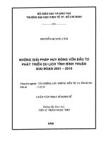 (LUẬN văn THẠC sĩ) những giải pháp huy động vốn đầu tư phát triển du lịch tỉnh bình thuận , luận văn thạc sĩ 