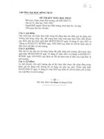 Đề thi kết thúc học phần học kì 2 môn Hành chính môi trường năm 2021-2022 có đáp án - Trường ĐH Đồng Tháp