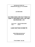 (LUẬN văn THẠC sĩ) xây dựng chiến lược phát triển của công ty TNHH NIDEC COPAl việt nam, giai đoạn 2008   2013 
