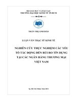 (LUẬN văn THẠC sĩ) nghiên cứu thực nghiệm các yếu tố tác động đến rủi ro tín dụng tại các ngân thương mại việt nam 