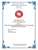 TIỂU LUẬN PHÂN TÍCH BẢN ÁN KINH DOANH THƯƠNG MẠI