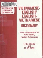Vietnamese English and English Vietnamese Dictionary: Phần 1